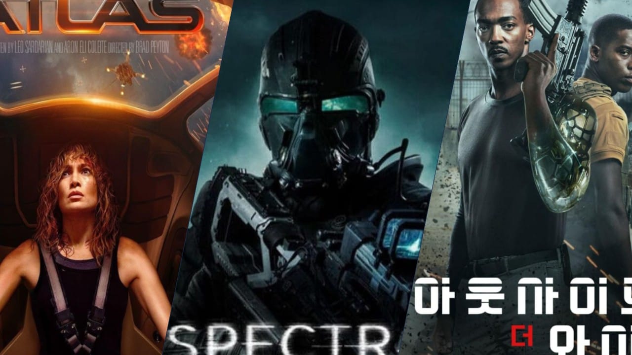 워머신 기계전쟁과 비슷한 넷플릭스 전투 SF 영화 아틀라스 스펙트럴 아웃사이드 더 와이어 비교 이미지